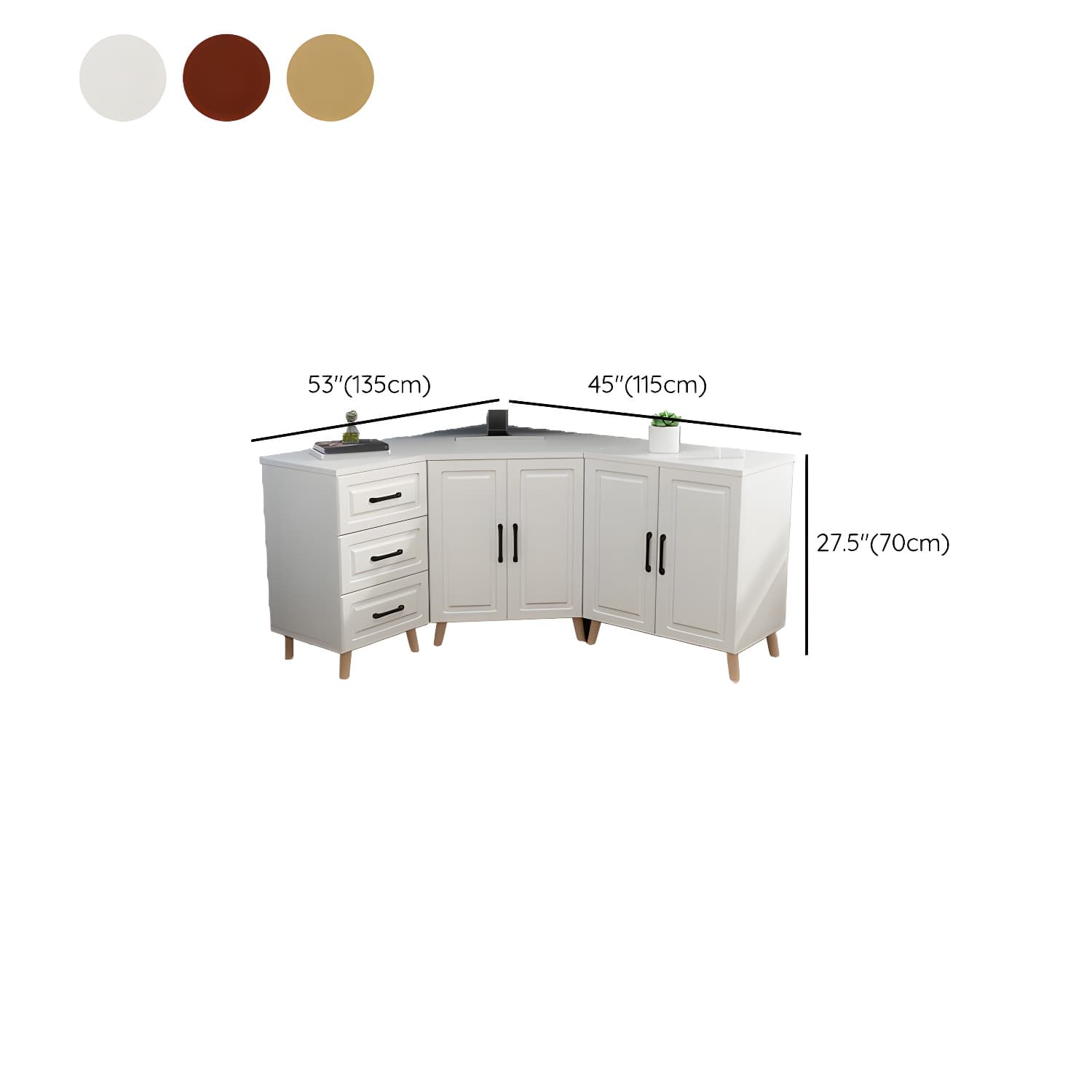 Bar Pulls Contemporary Manufactured Wood with Shelves Corner Accent Cabinet thumbnail 19