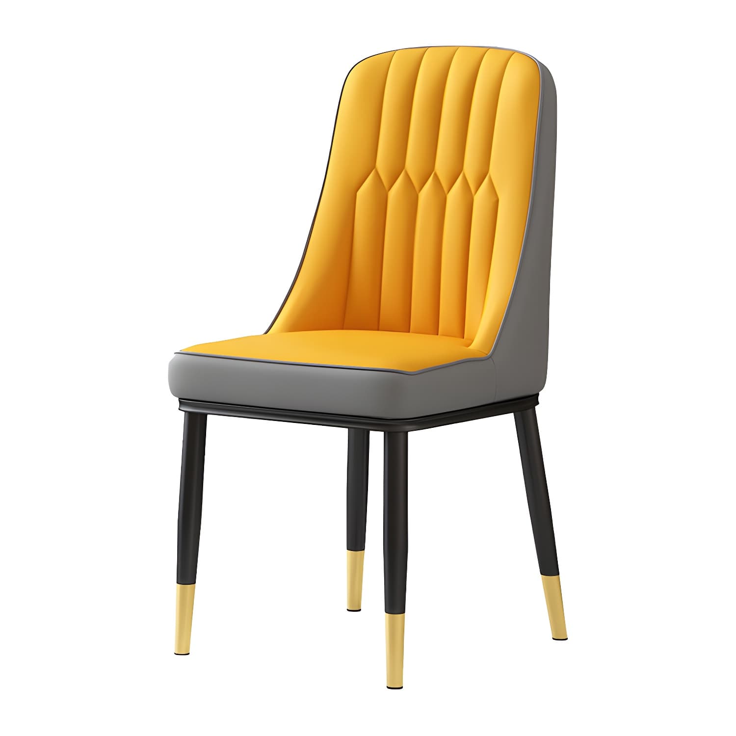 Glam Parsons Dining Side Chair Leather Indoor Dining Chair with Metal Legs thumbnail 17
