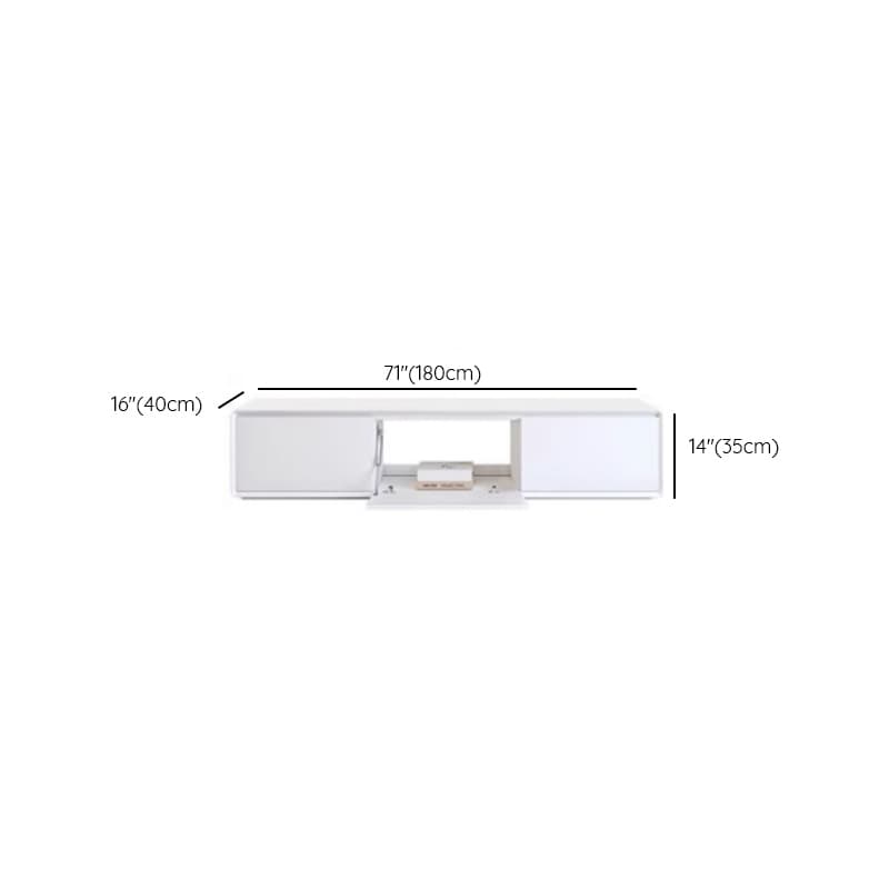 Simple White Lumber TV Stand with Cable Management & 3 Drawers/4 Drawers/6-Drawer thumbnail 8