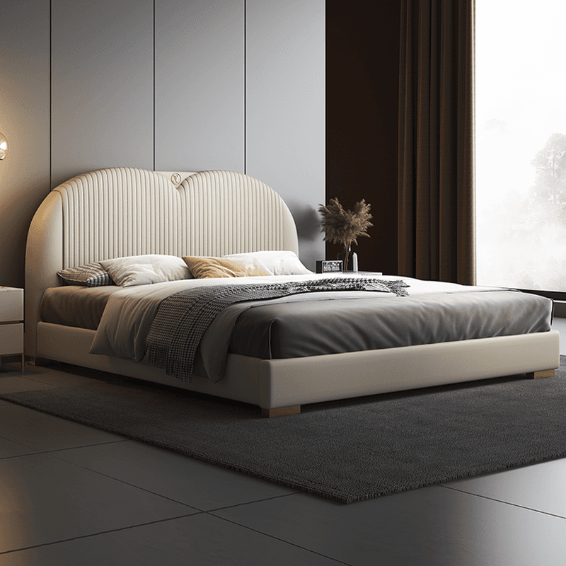 Beige Solid Color Storage Bed/Platform Bed with Pine Wood Frame for Living Room thumbnail 2