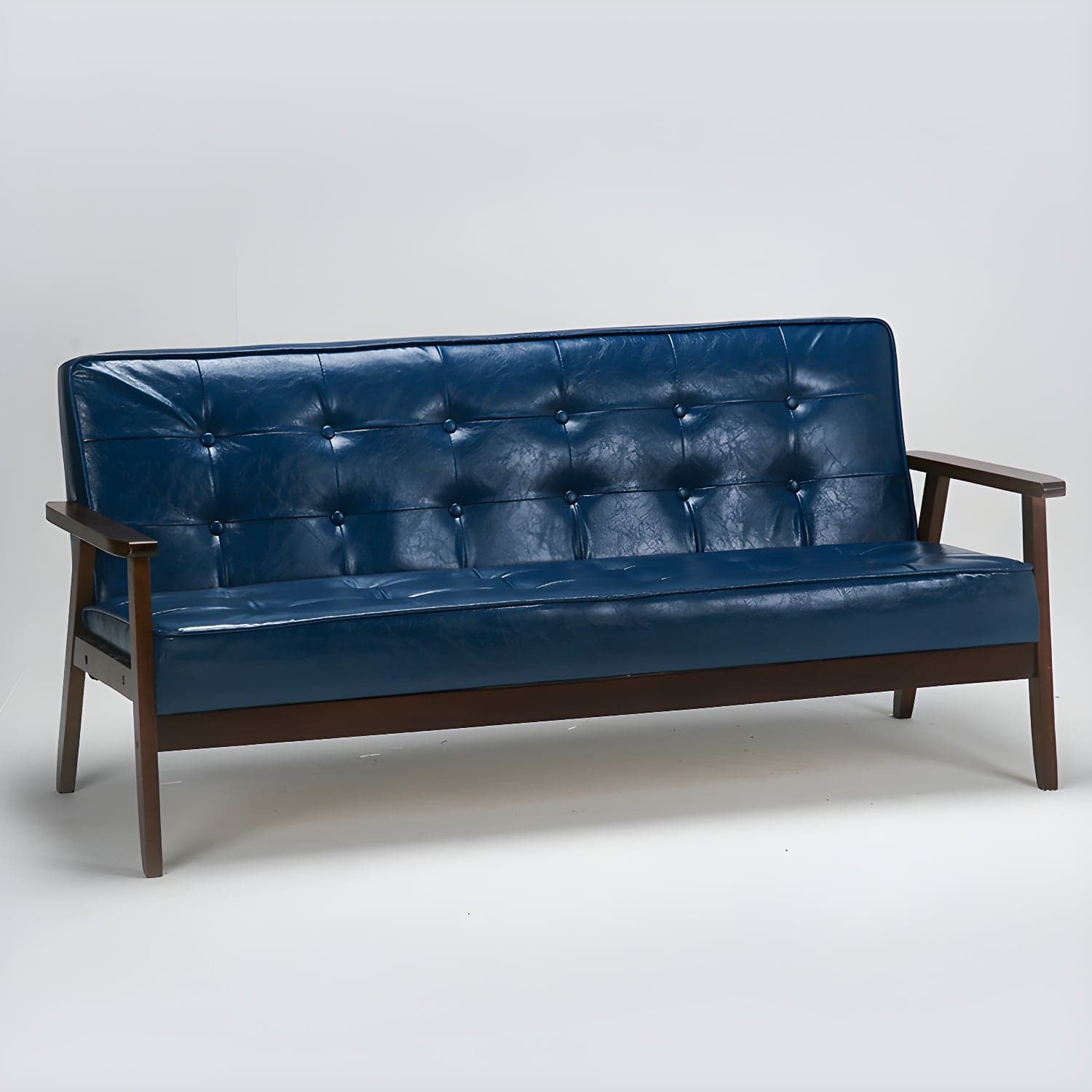 Modern Wood Frame Tufted Back Sofa with Cotton Seat Sleek and Stylish Seating thumbnail 3