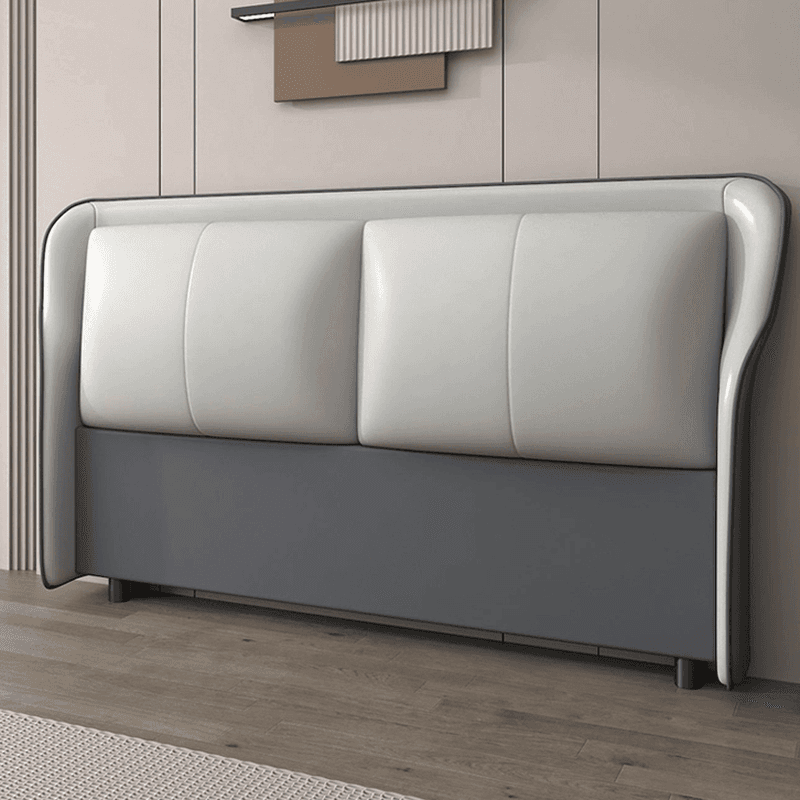 Trendy Wingback Headboard in Natural Wood with No Distressing, Rectangle Shape for Full/Queen Bed, Featuring Sponge Upholstery and Standard Height thumbnail 4