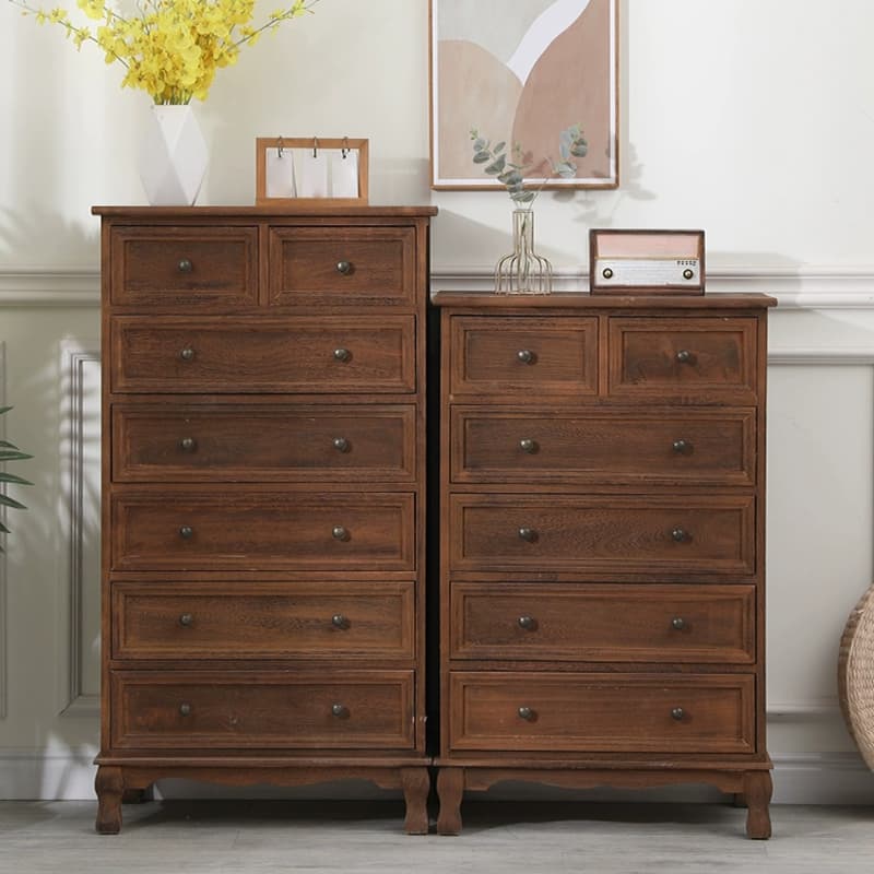 Modern Wooden Bachelor Chest with Vertical Drawers with Drawers thumbnail 5