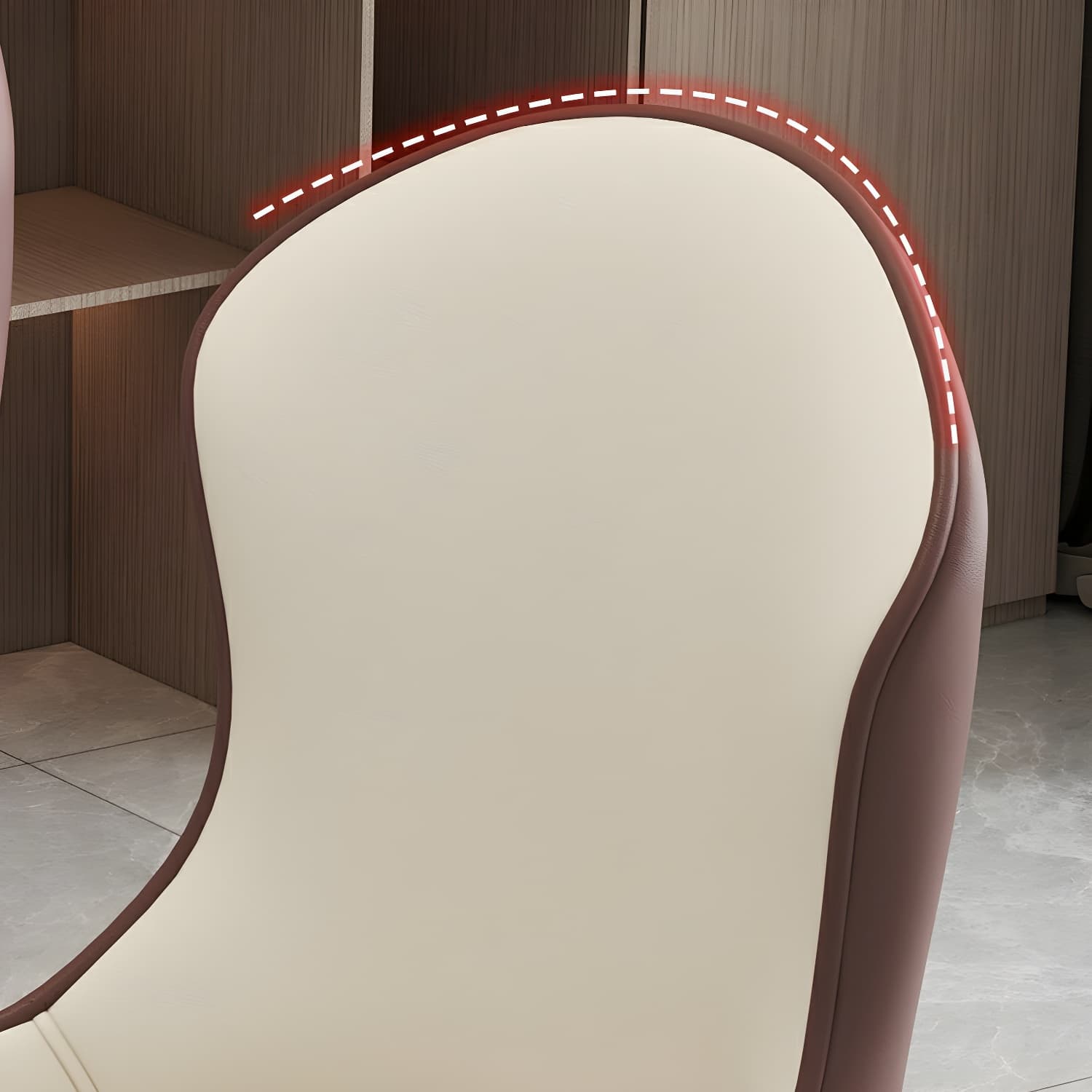 Wingback Faux Leather Side Chair with Metal Legs and Upholstered Seat for Kitchen & Dining thumbnail 18