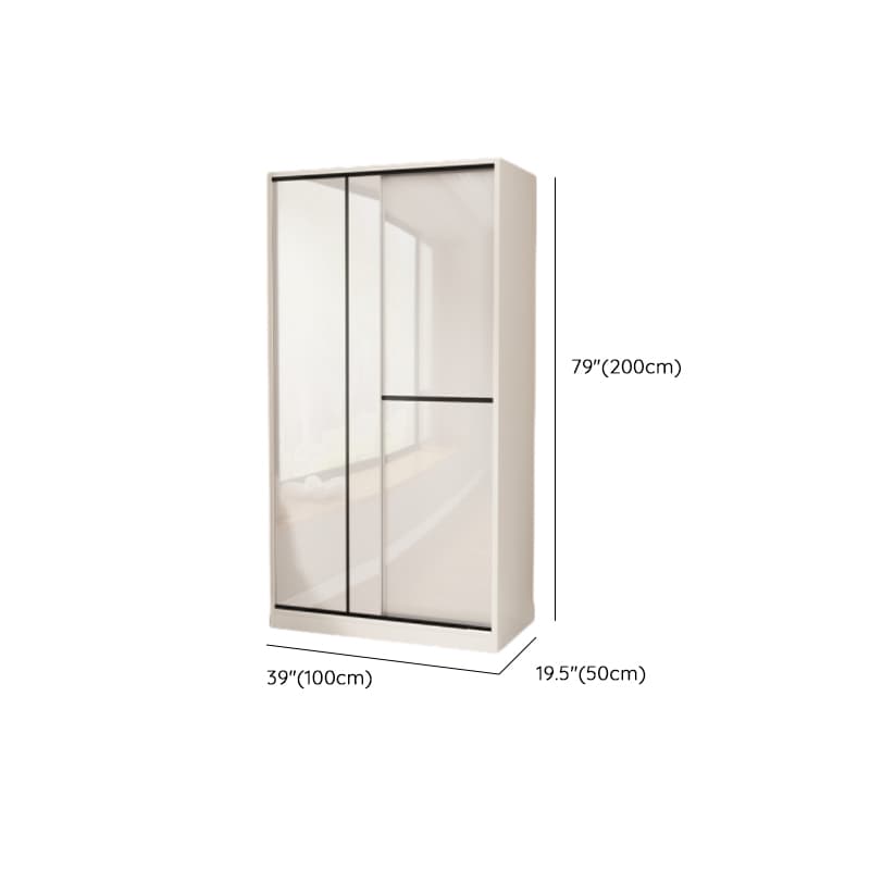 Chalk Modern Timber Self-supporting Wardrobe with Soft Close Door and Clothing Rod, Slipping Mechanism thumbnail 11