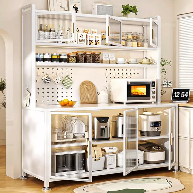 Modern Steel Sideboard Standard-Sized Open Storage Non-Adjustable Shelves thumbnail 3