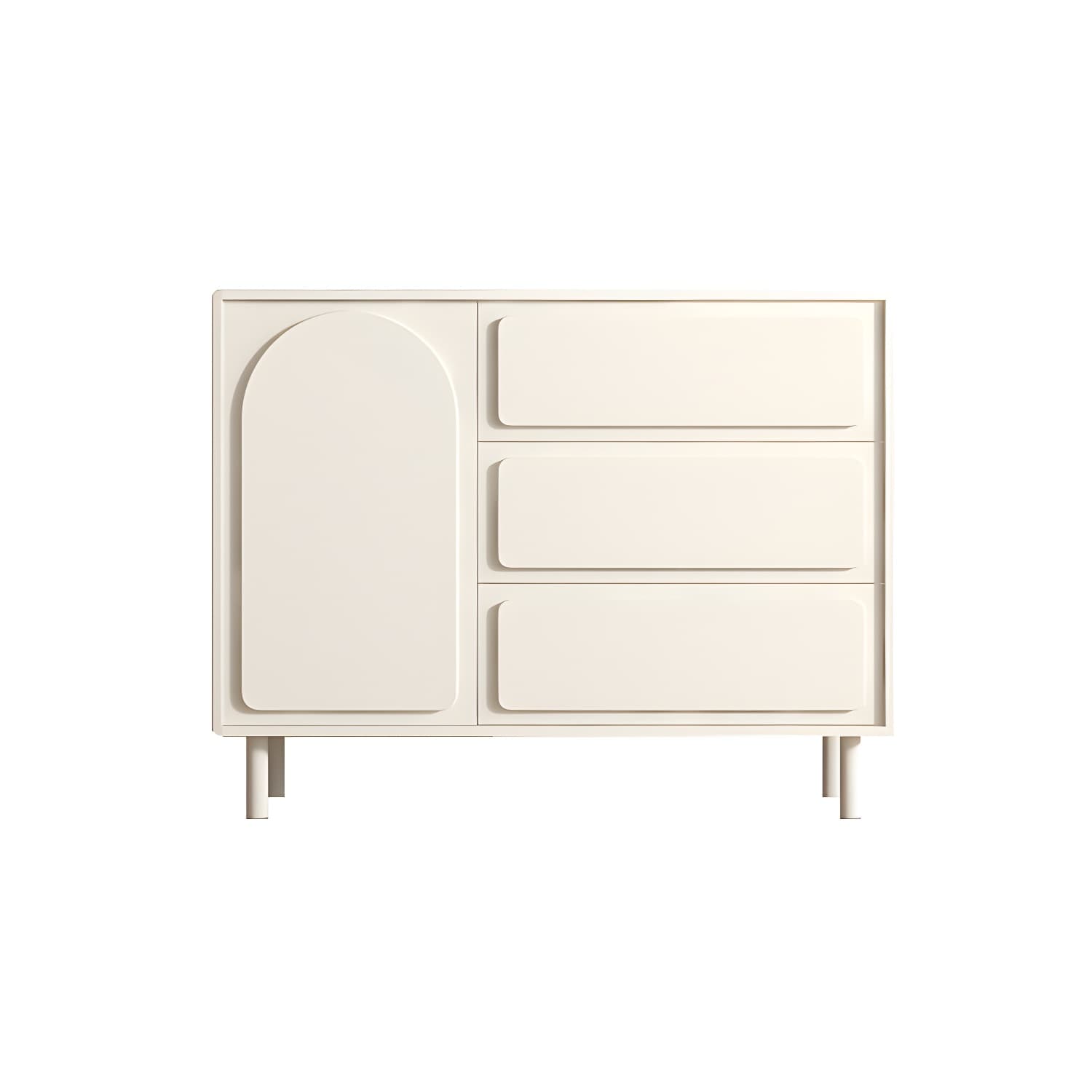 37.4"Tall White Wooden Cabinet , 3- Drawer Rectangle Accent Cabinet thumbnail 5