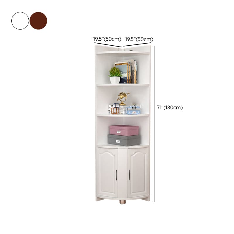 Modern Wood Corner Accent Cabinet with Open Shelves Wood Doors and 1 Cabinet for Living Room thumbnail 17
