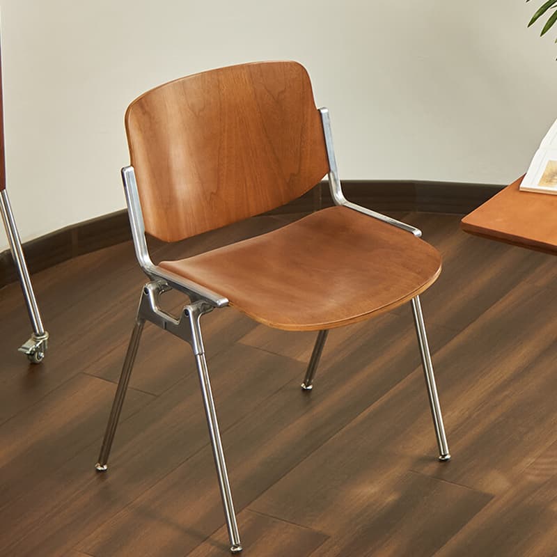 Old School Ventilated Back Armless Chair with Ink/Metallic Metal Legs, Nestable thumbnail 15