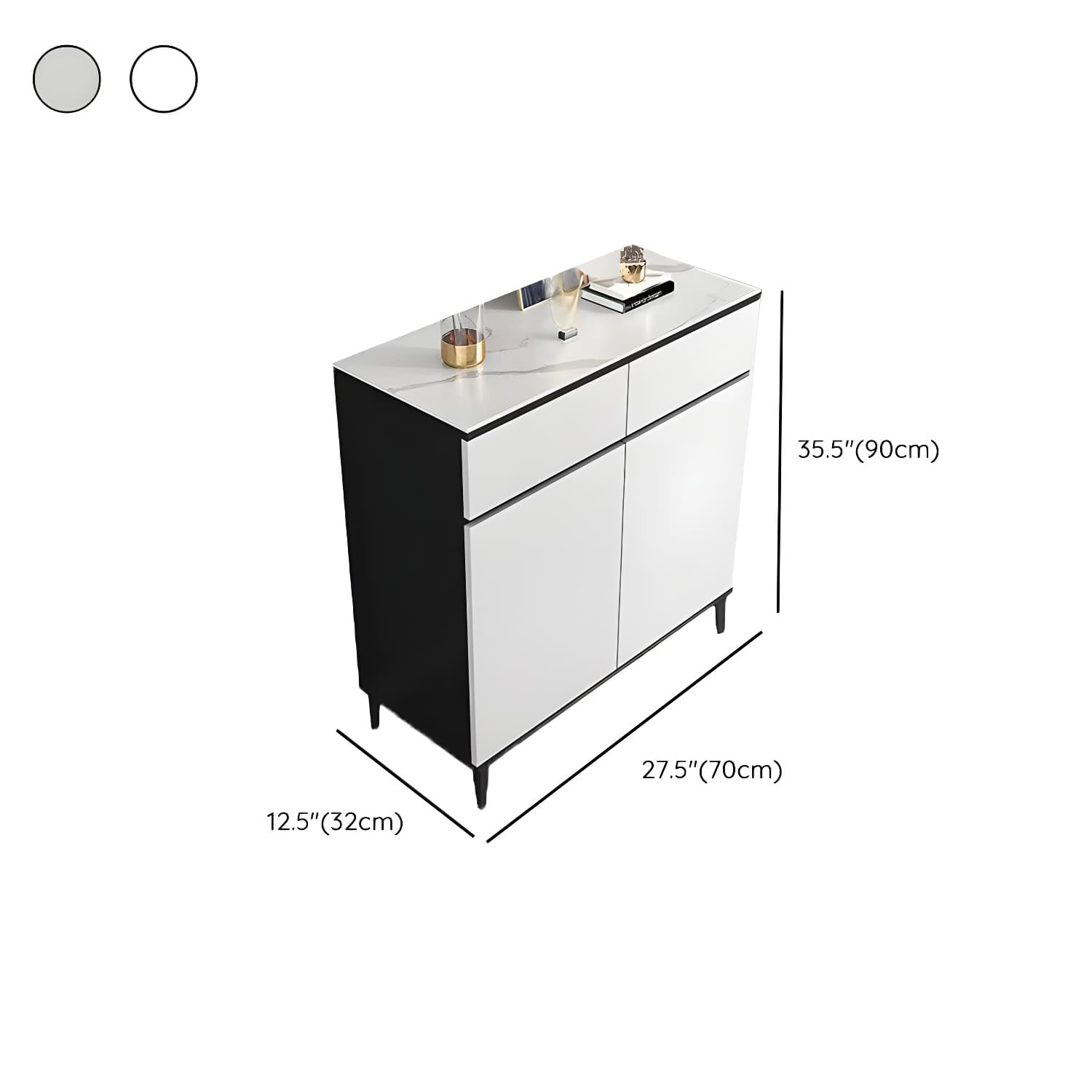 White Wood Buffet Sideboard with Drawers and Cabinet Included thumbnail 8
