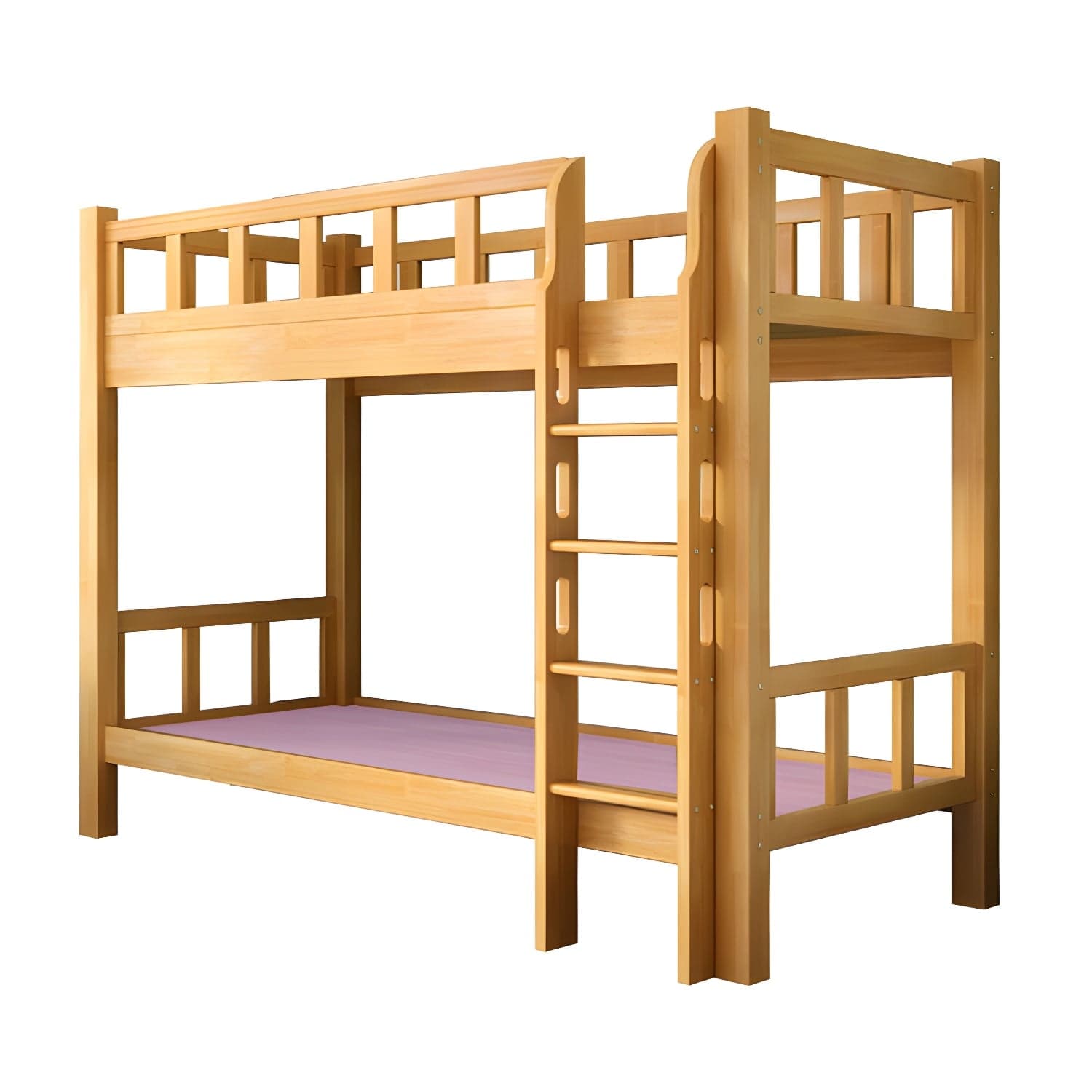 Mid-Century Modern Headboard Bunk Bed Solid Wood Bed with Footboard thumbnail 5