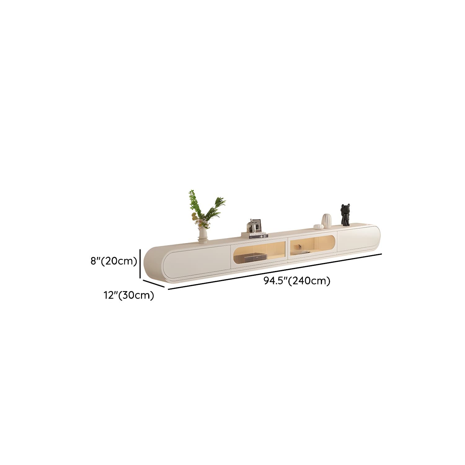 Beige Wood TV Stand with Drawers and Cabinet for Modern Style thumbnail 14