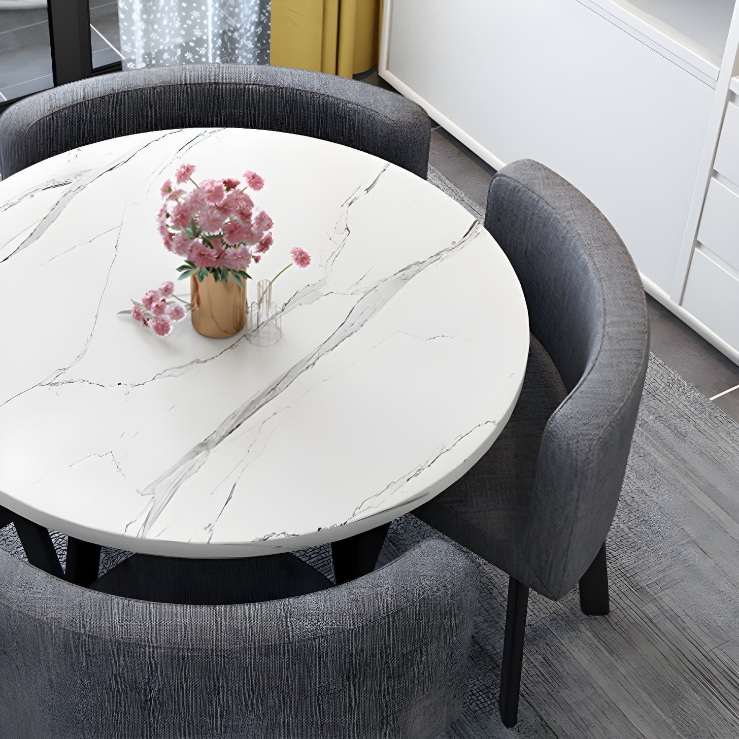 Modern Wood Dining Table Set 5 Pieces Dining Set for Home Use thumbnail 27