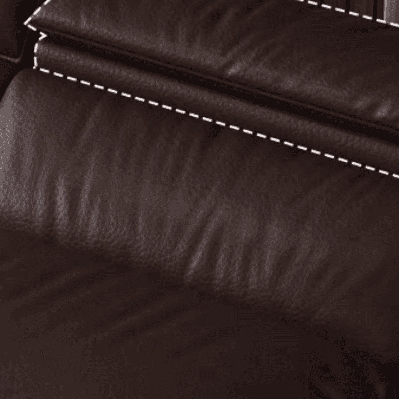 L-Shape Leather Sofa Recliner in White/Espresso/Beige with Right Hand Facing Orientation thumbnail 14