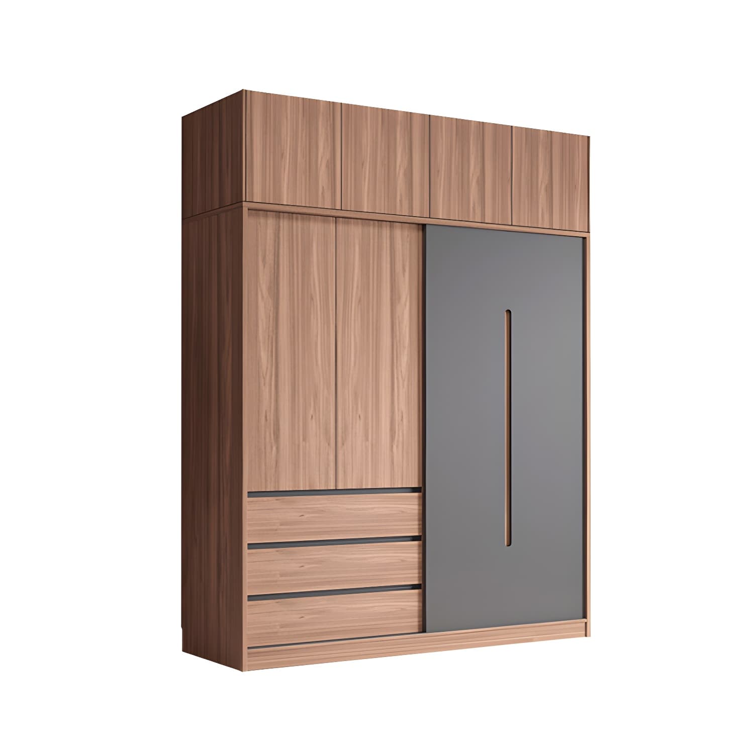 Contemporary Sliding Door Storage Cabinet Bedroom Cabinet with Drawers thumbnail 5