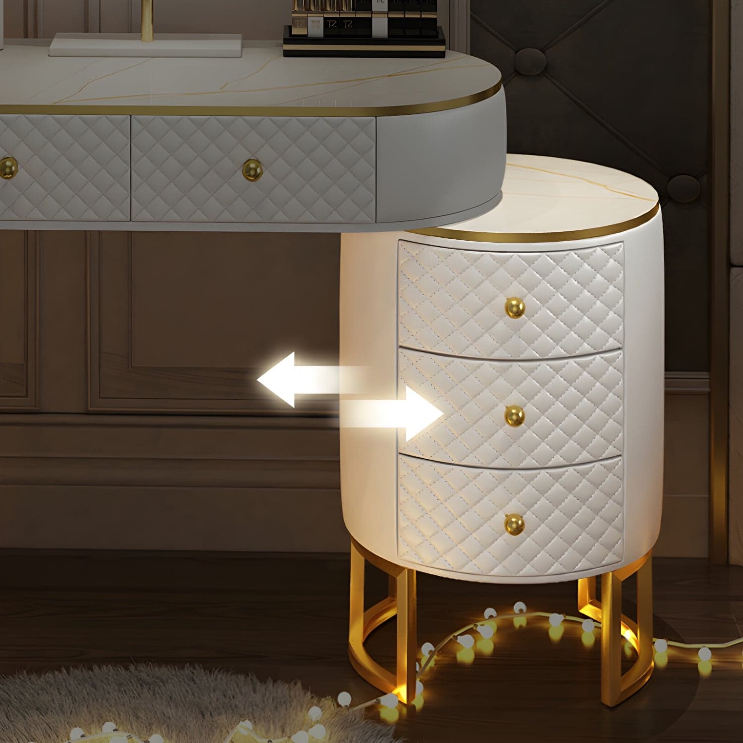 Scandinavian Wooden Vanity Dressing Table 29.9" H Bedroom Makeup Counter with Drawer thumbnail 12