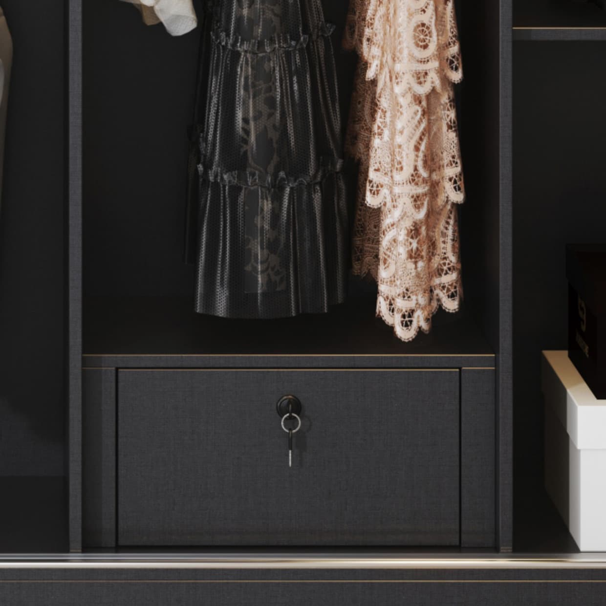 Modern Wood Freestanding Wardrobe Soft Close Drawer and Doors Wardrobe thumbnail 8