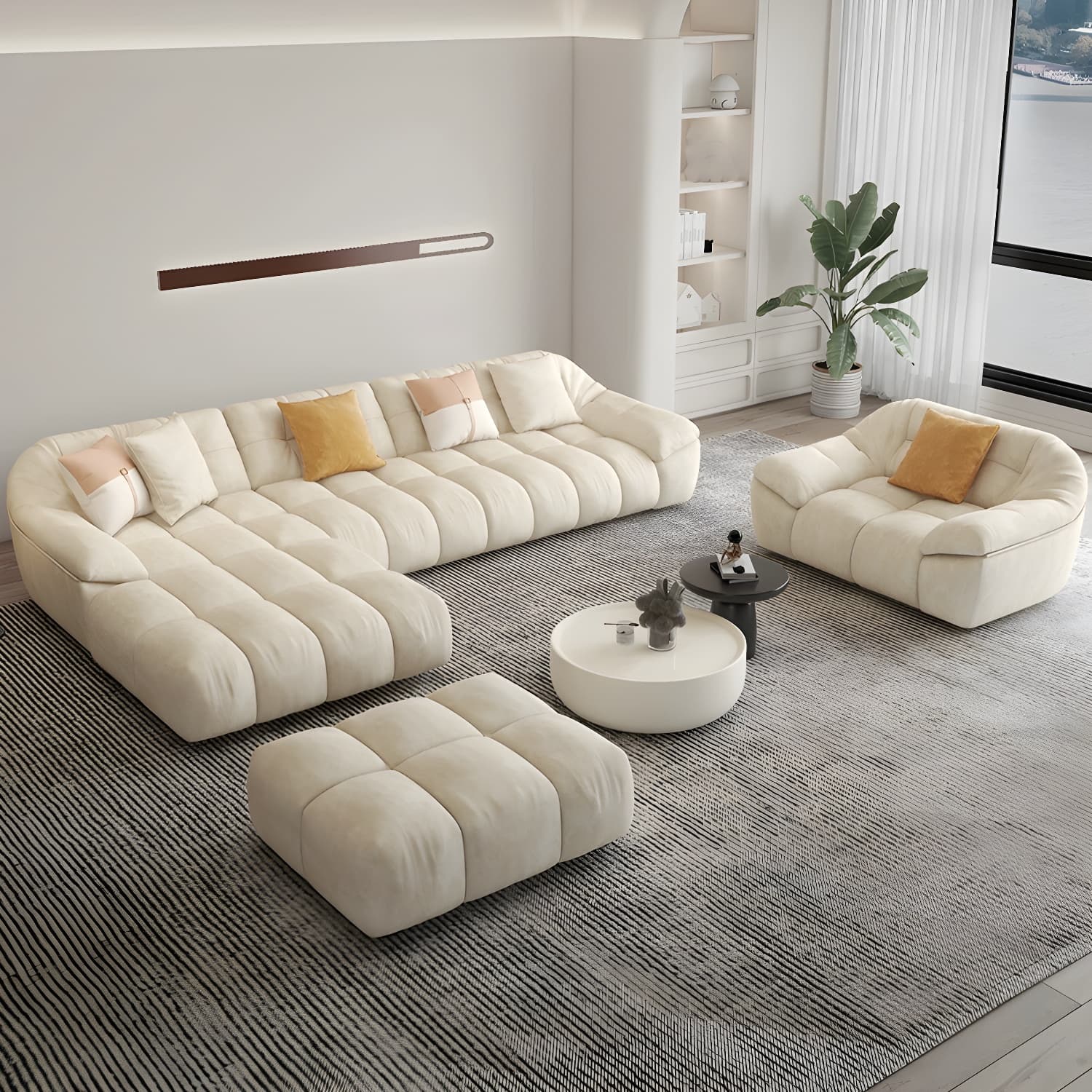 Comfortable Polyester Blend Showcase Sectional Sofa for Contemporary Home Decor thumbnail 2