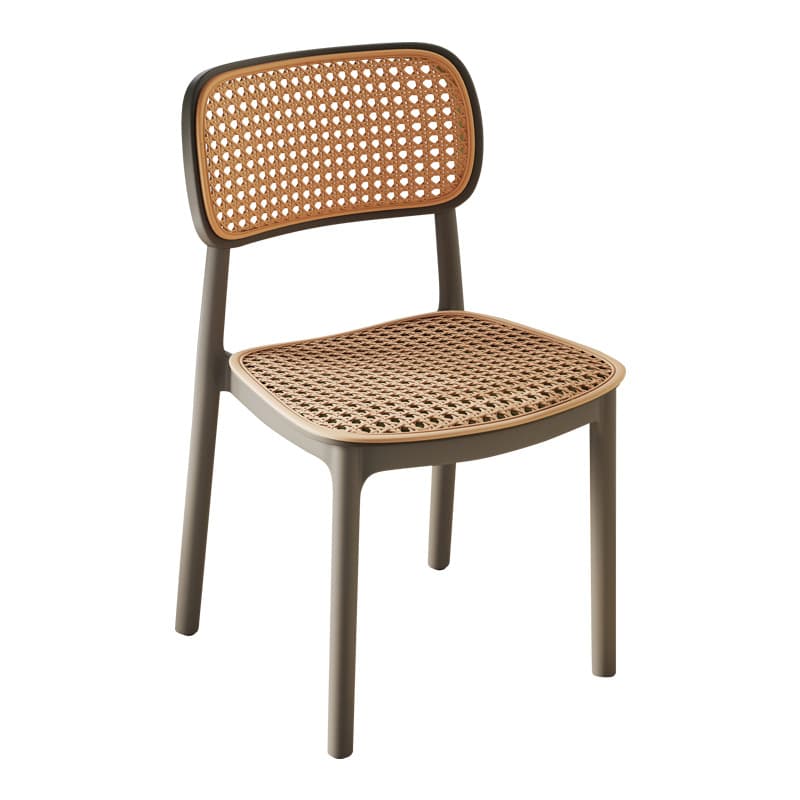 Contemporary Side Chair with Uncovered Back, Cocoa/Sage/Wood Grain Synthetic Legs thumbnail 7