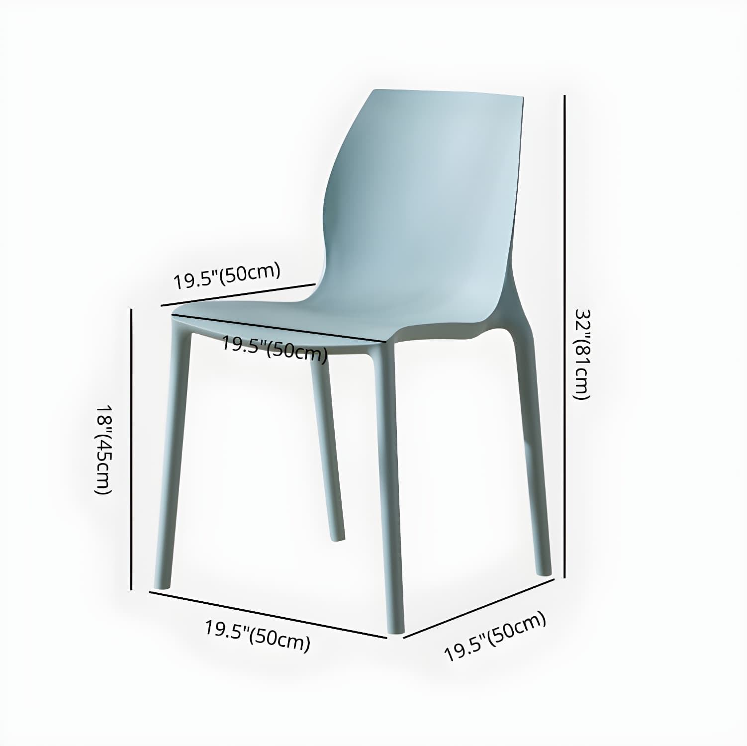 Contemporary Plastic Dining Room Chair Multicolor Stackable Side Chair thumbnail 18