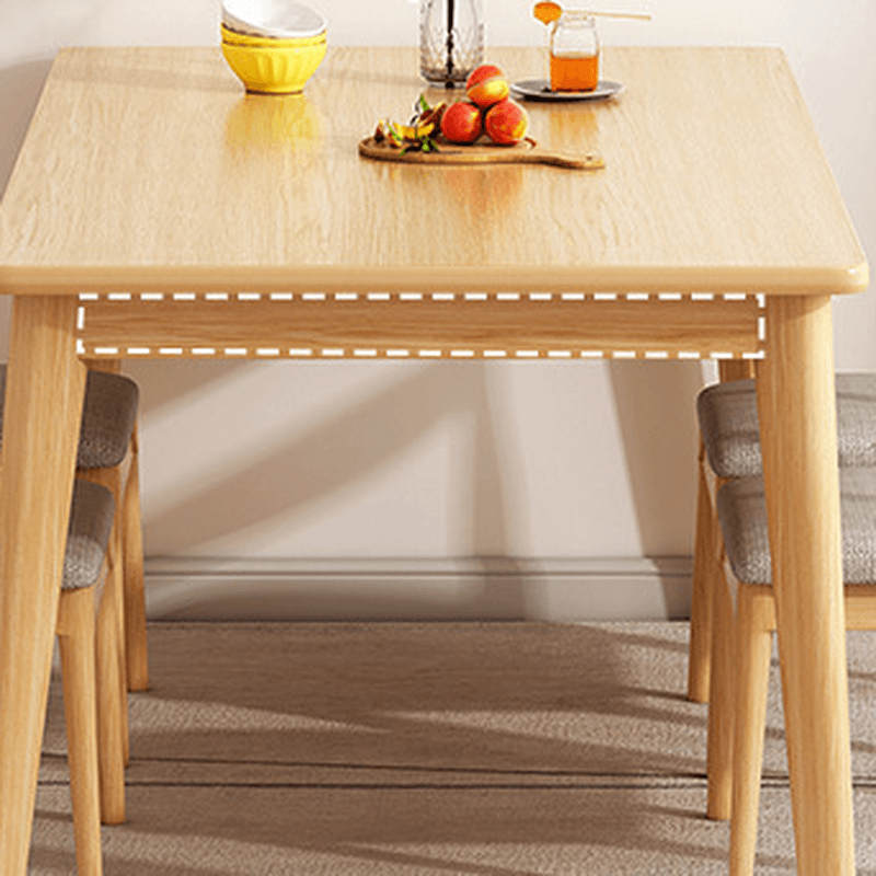 Rectangular Dining Table Set with Recycled Wood Fixed Table, Padded Chair Back, and Separable Design thumbnail 11