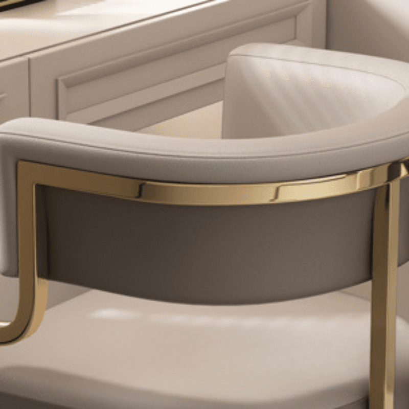 Minimalist Arm Chair with Cushioned Seat, Arms, Metallic Metal Legs, and Low Back thumbnail 16