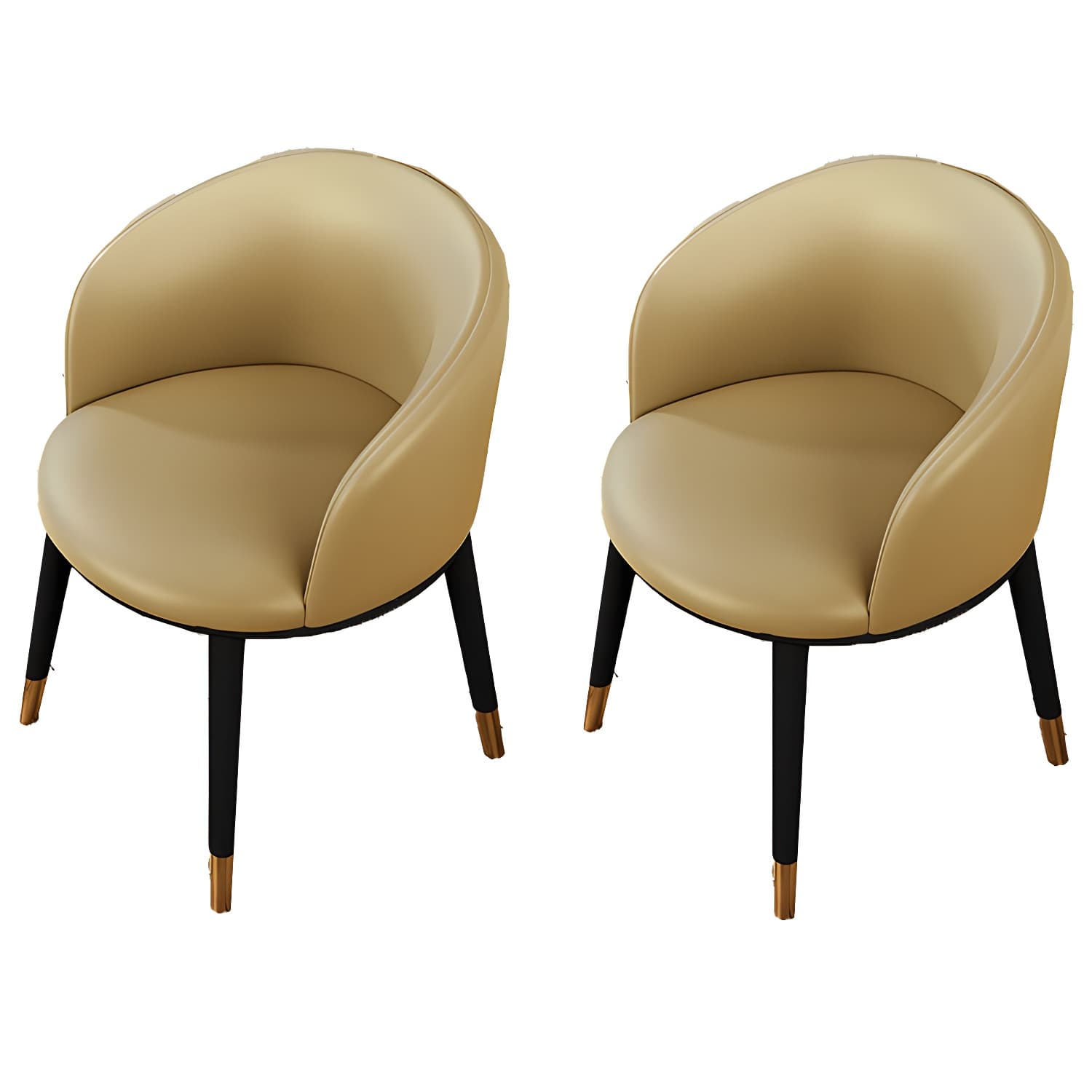 Contemporary Leather Home Arm Chair Solid Back Matte Finish Dining Chair thumbnail 4