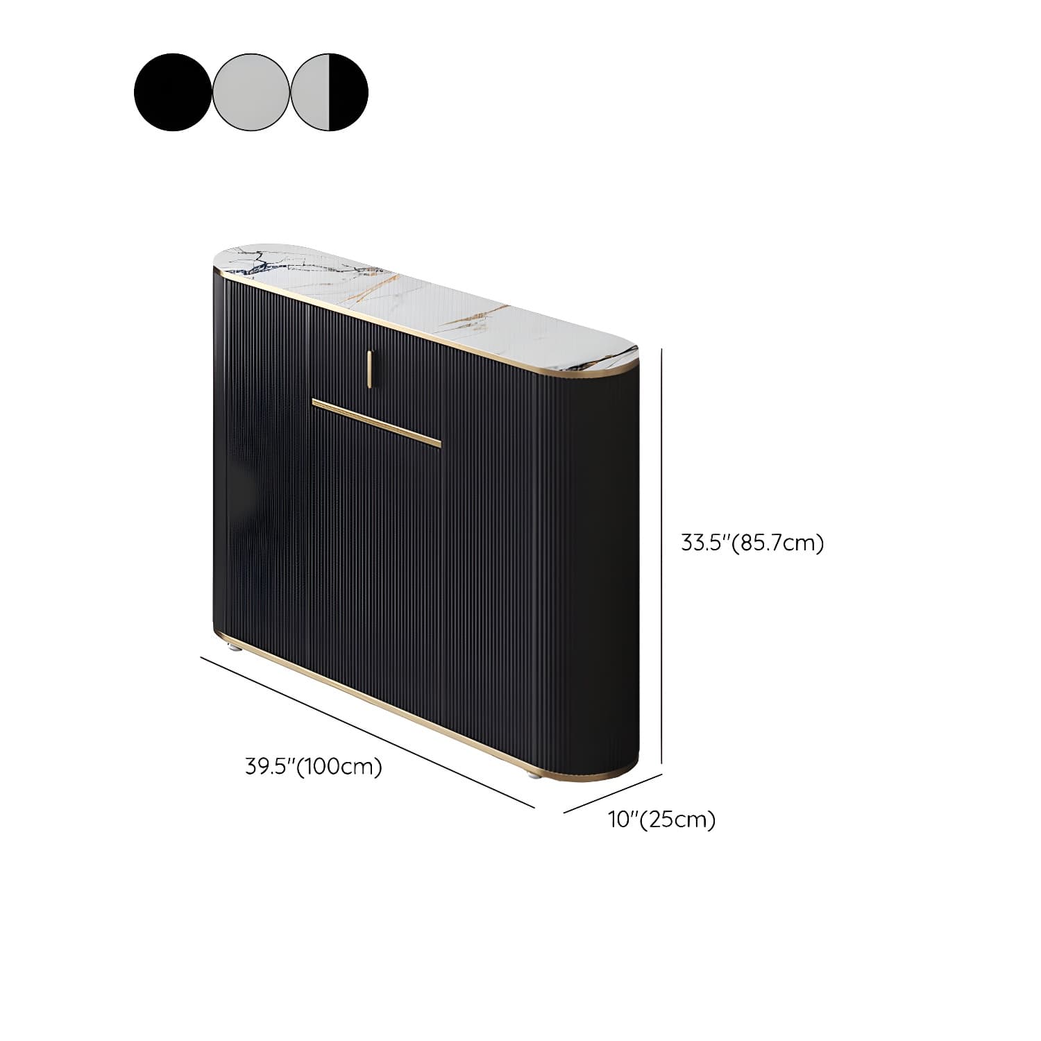 Glam Style Stone Top Sideboard Engineered Wood Side Board for Living Room thumbnail 15