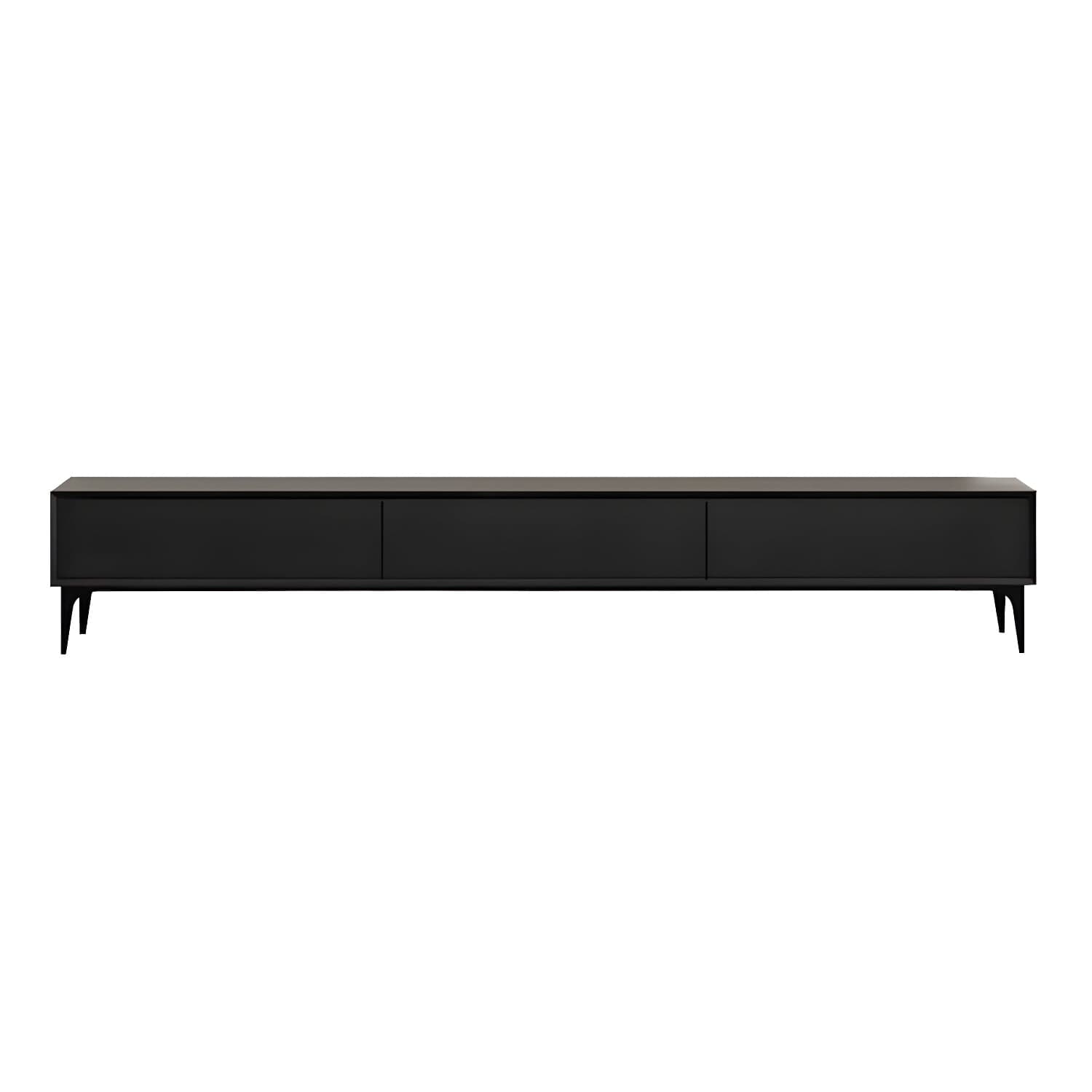 Scandinavian Style Wood TV Stand with Cable Management, Drawers Included - Low Height and With Legs thumbnail 1