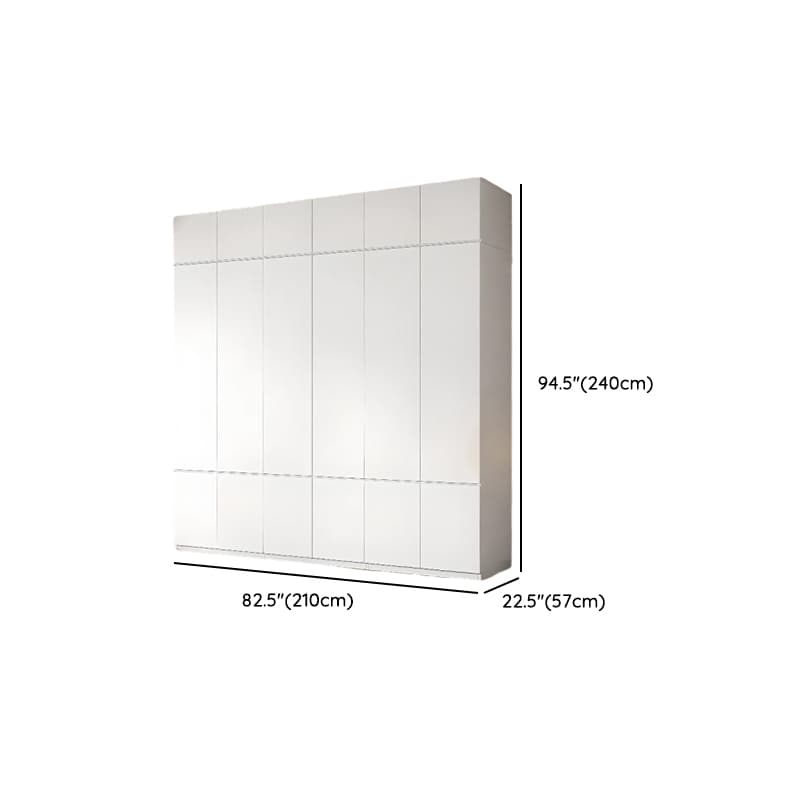 White Contemporary Alloy Cabinet Armoire with 3/6/9 Drawers, Flexible Shelf, and Hanging Rod thumbnail 45