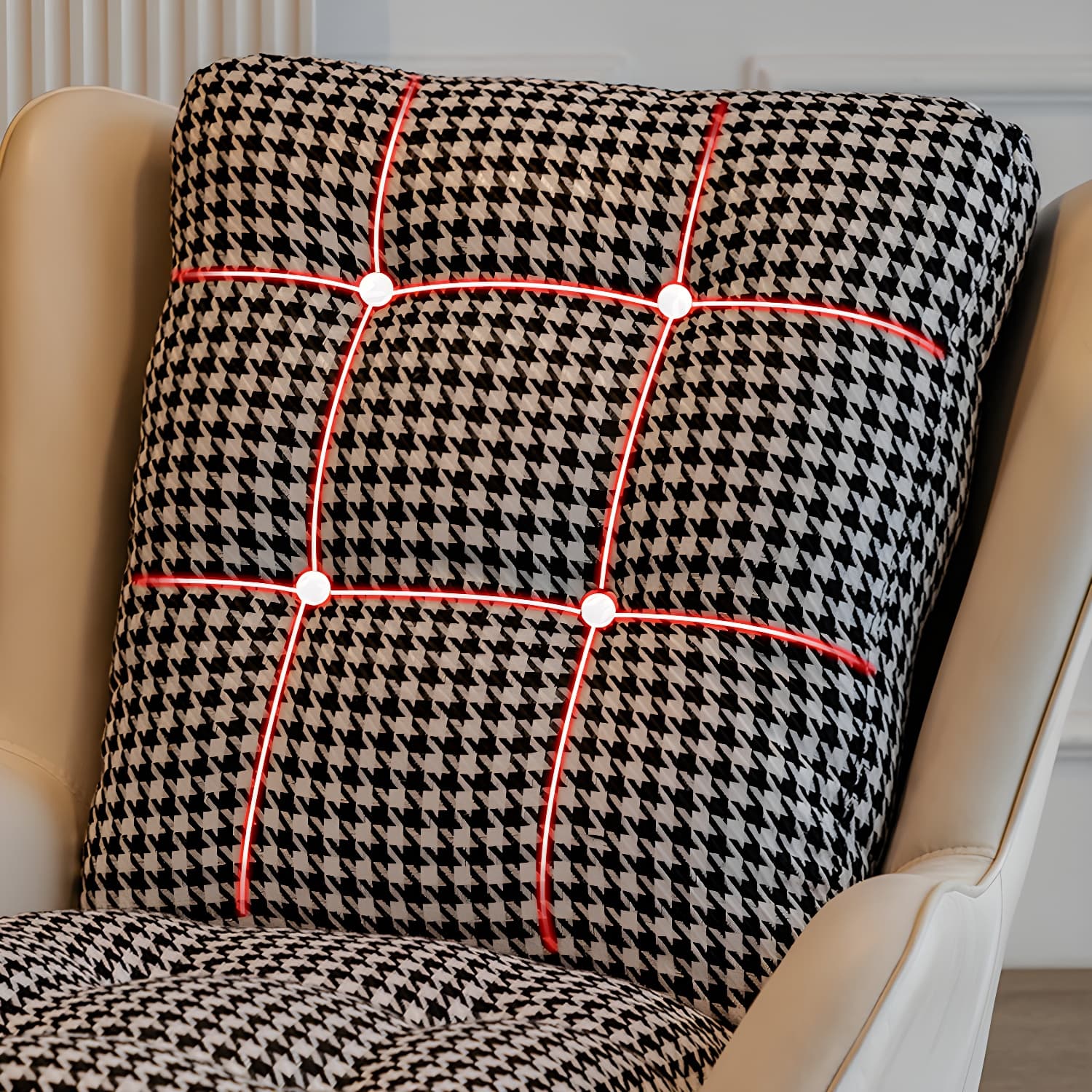 Modern Upholstered Rocker Chair Metal Frame Friction Resistant Rocker Chair for Home thumbnail 12