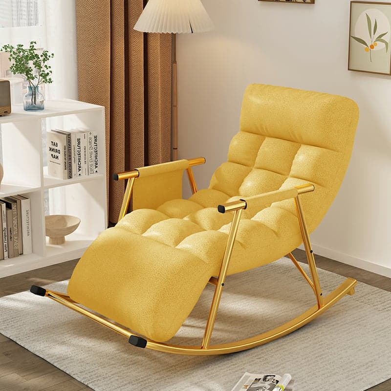 Chic Indoor Modern Rocking Chair - Upholstered, with Tuft and Track Arms, Seats One thumbnail 4