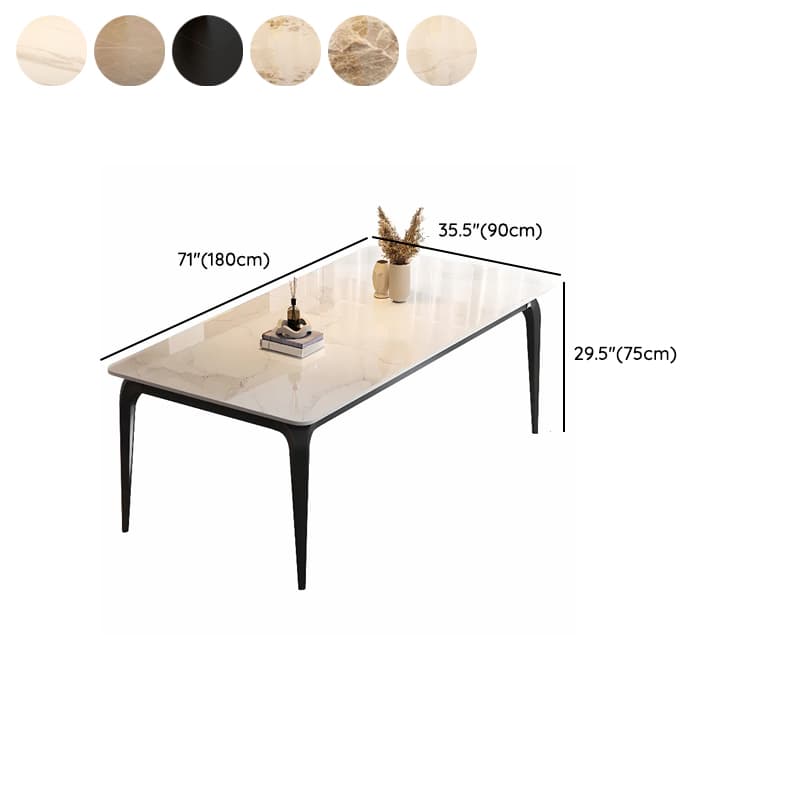Trendy White/Charcoal/Light Gray Rectangle Scratch Resistant Sintered Stone Top Dining Table for 4/8 People/Seats 6, Standard Table Height thumbnail 22