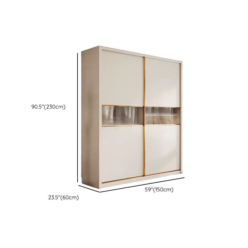 White Modish Manufactured Wood Independent Armoire Cabinet with Soft Close Drawer, Interior Shelves, and Clothing Rod thumbnail 23