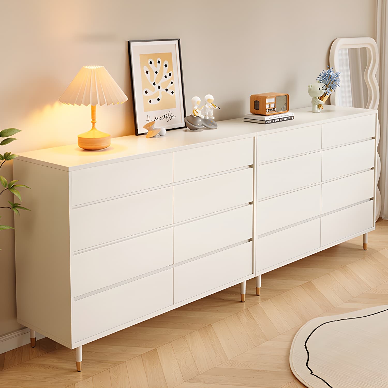 Modern White Wood Dressers with Soft-Close Drawers , Shelves Not Included - image 4