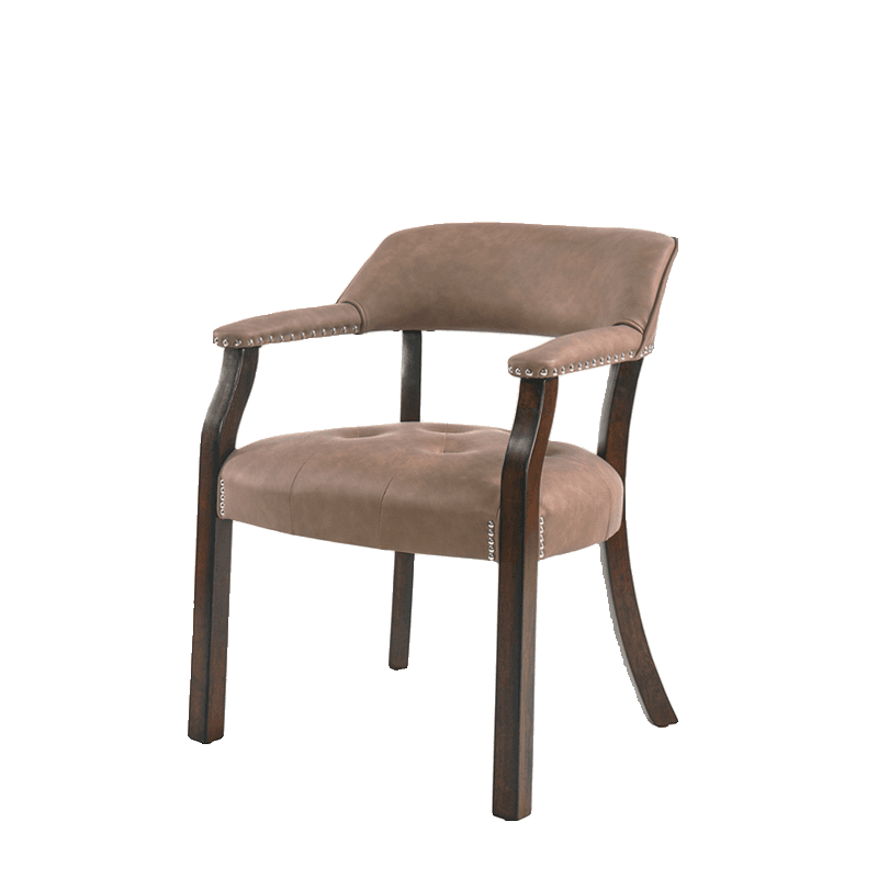 Sturdy Dining Room Arm Chair with Rollers, Decorative Nailhead, and Outlined Frame thumbnail 6