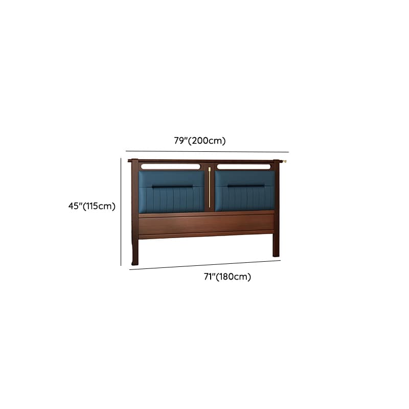 Modish No Distressing Timber Panel Headboard with Rectangle/Stepped Shape for Queen/King/Full Bed, Featuring Sponge Upholstery and Standard Height thumbnail 22