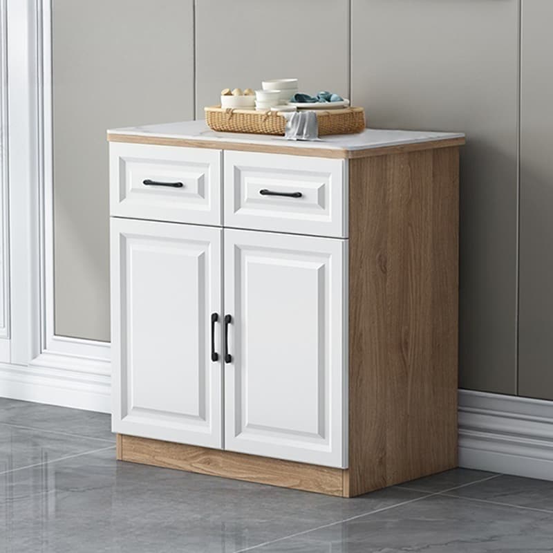 Natural Finish/Light Wood/Ashen Wood Floor Sideboard with Countertop and Kitchen Appliance Storage thumbnail 3