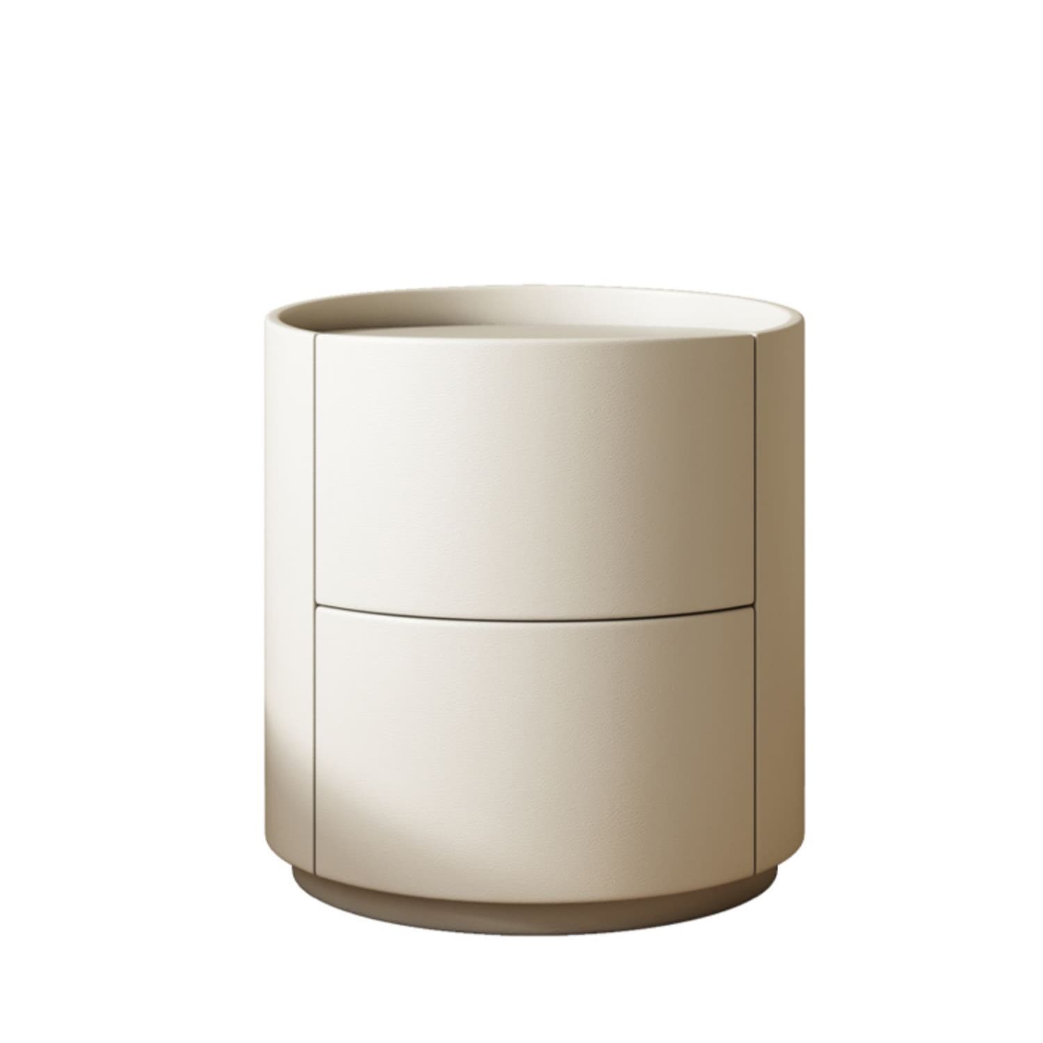 Modern Faux Leather Nightstand with 2 Drawers in Light Wood Tone thumbnail 17