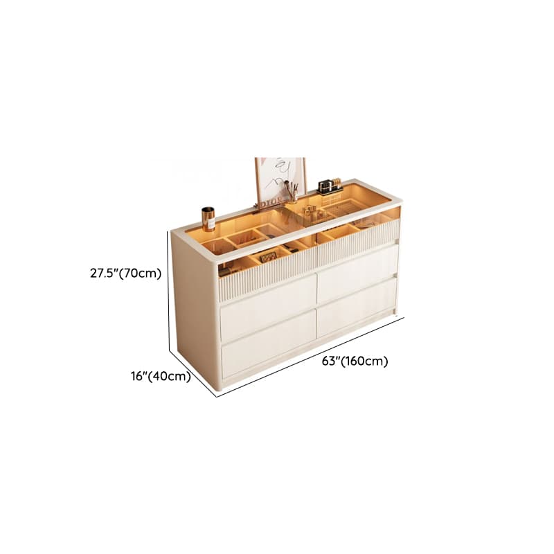 Chalk Art Deco Timber Console Dresser/Bachelor Chest with 6/8/3 Drawers, Horizontal/Vertical Orientation, LED Lights - image 19