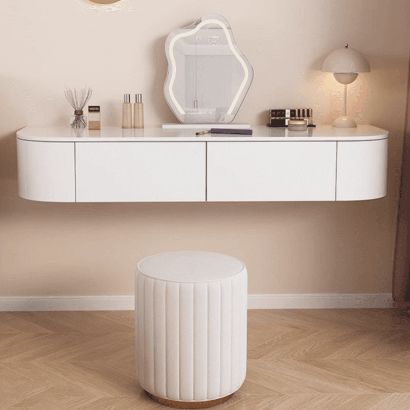 Push-Pull Floating Makeup Vanity with Storage and a Composite Wood Tabletop for Sleeping Quarters in a Trendy Style thumbnail 3