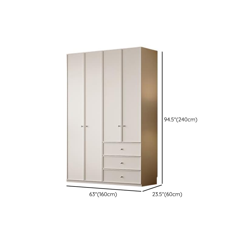 Chalk Modern Wooden Standalone Almirah with 3-Drawer/6-Drawer, Interior Shelves, and Hanging Rod thumbnail 13