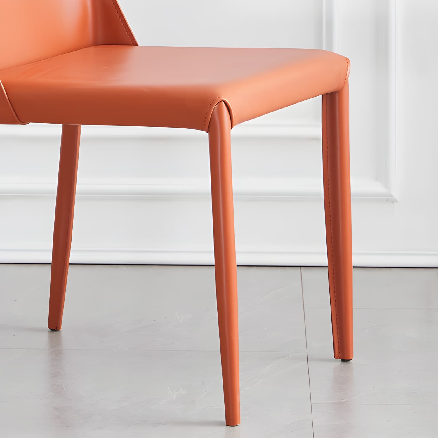 Modern Metal Dining Room Chairs Armless Leather Dining Chair for Restaurant thumbnail 17
