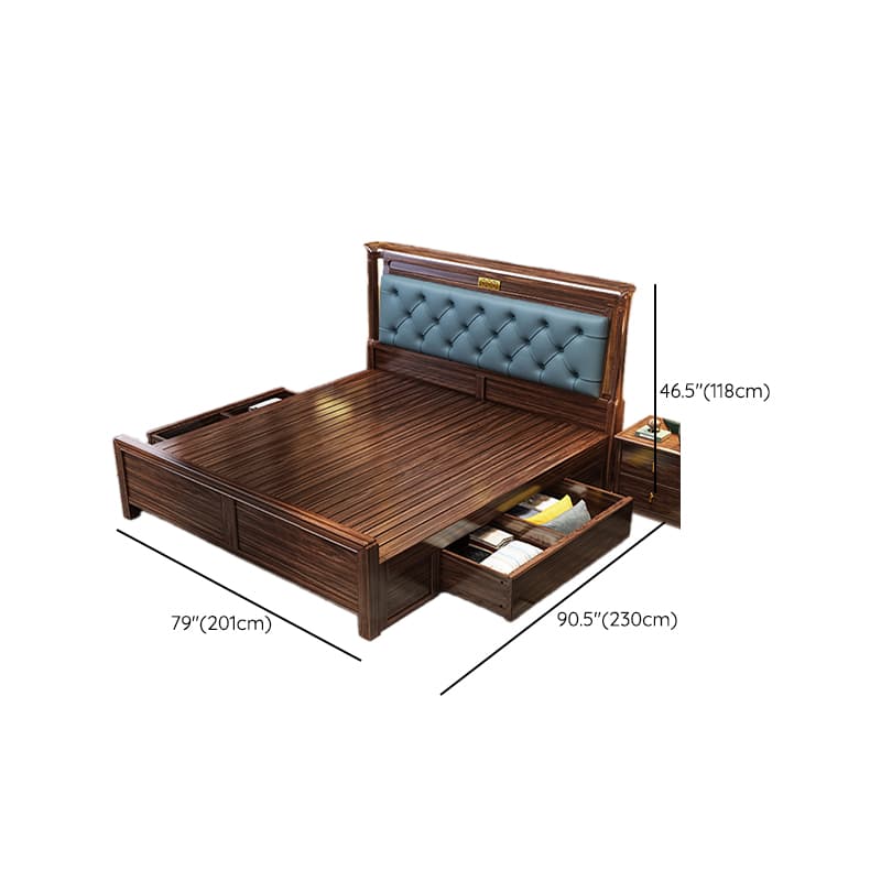 Lumber Solid Color Framed Storage Bed Frame/Pallet Bed Frame with Decorative-stitched Headboard for Living Room thumbnail 17