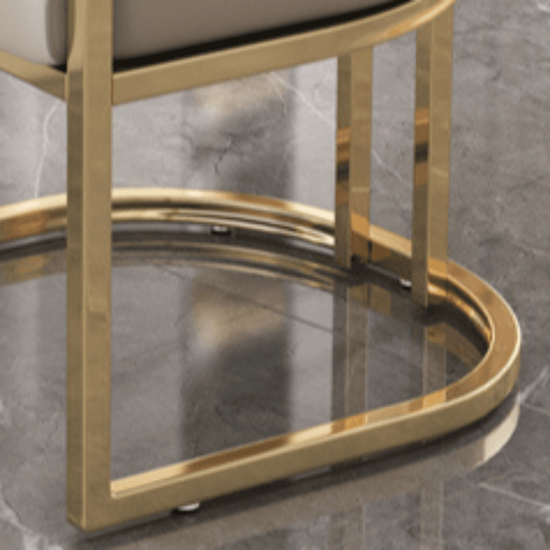 Minimalist Arm Chair with Cushioned Seat, Arms, Metallic Metal Legs, and Low Back thumbnail 15
