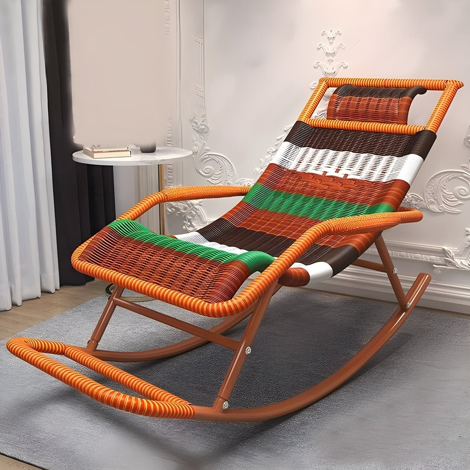Modern Rattan Rocker Chair Reclining Rocking Chair for Home Decor - image 5