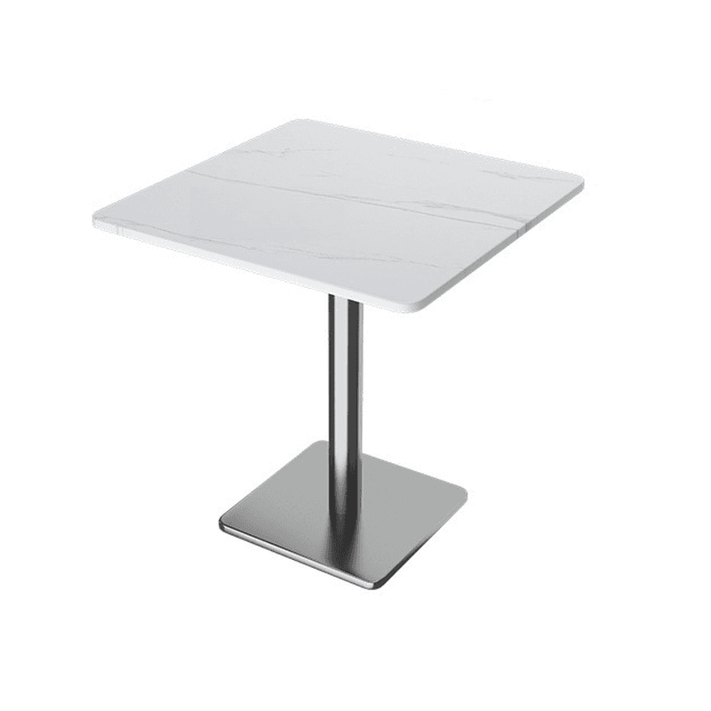Trendy/Art Deco White Sintered Stone Dining Table, Fixed Mechanism, Seats 2, Scratch-immune thumbnail 10