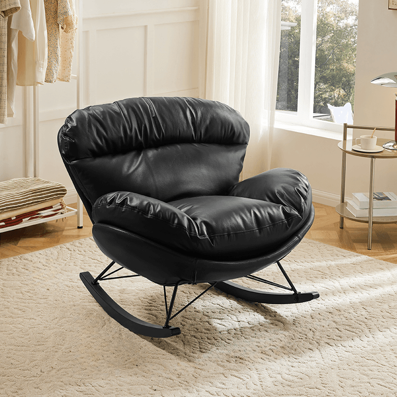 Simple Upholstered Rocking Chair with Padded Comfort thumbnail 3