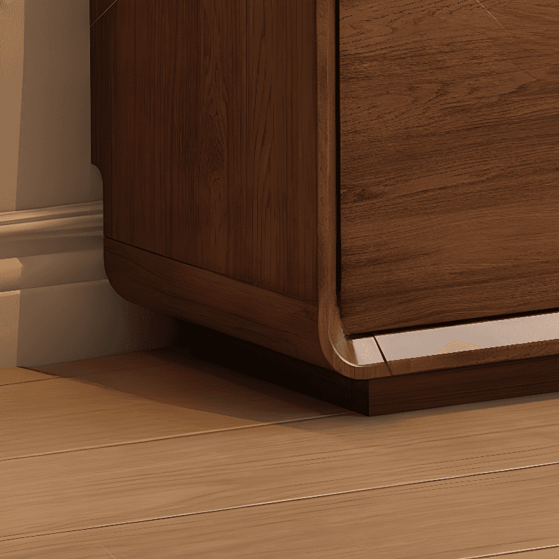 Espresso Sideboard with 3 Drawers, Locker Cabinet, Narrow Size, Compartment Storage, Glass-panel Door, and Flexible Shelf thumbnail 9
