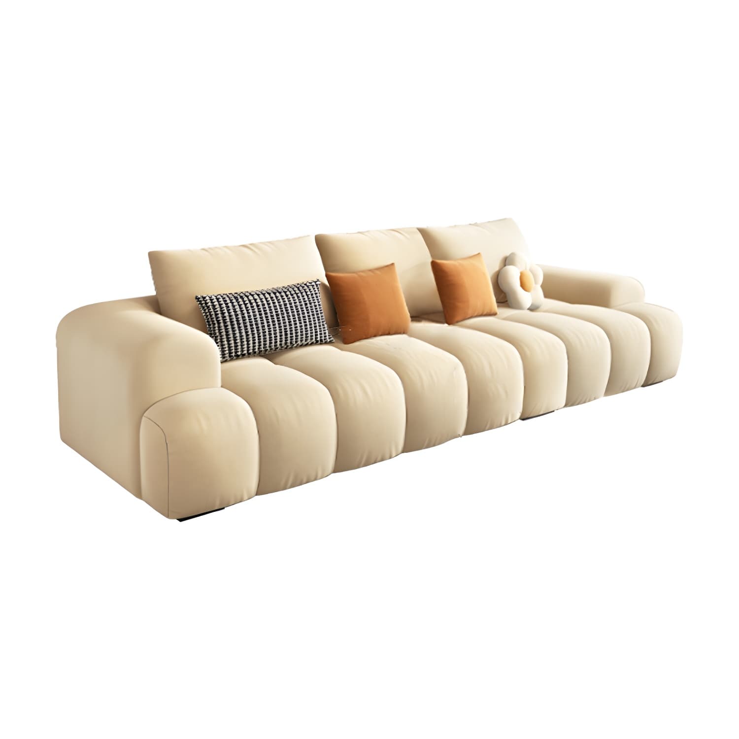 Modern Suede Sectional Sofa with Black Pine Wood Frame and Scratch Resistant Design thumbnail 6